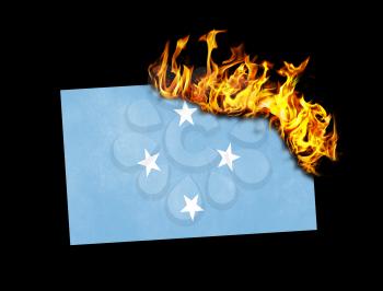 Flag burning - concept of war or crisis - Micronesia