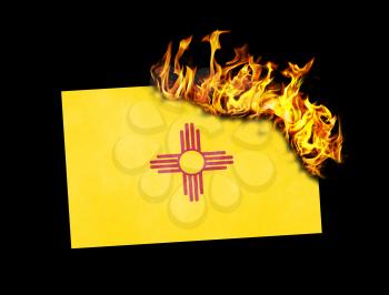 Flag burning - concept of war or crisis - New Mexico