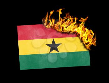 Flag burning - concept of war or crisis - Ghana