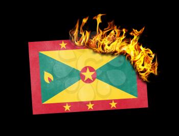 Flag burning - concept of war or crisis - Grenada