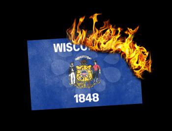 Flag burning - concept of war or crisis - Wisconsin