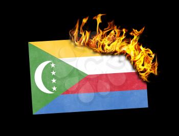Flag burning - concept of war or crisis - Comoros