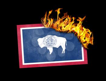 Flag burning - concept of war or crisis - Wyoming