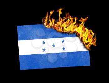 Flag burning - concept of war or crisis - Honduras