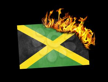 Flag burning - concept of war or crisis - Jamaica