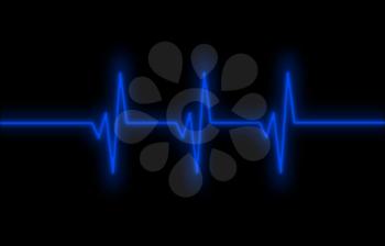 Electrocardiogram - Concept of healthcare, heartbeat shown on monitor - blue