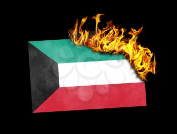 Flag burning - concept of war or crisis - Kuwait
