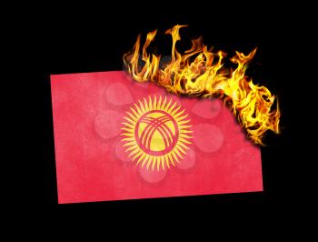 Flag burning - concept of war or crisis - Kyrgyzstan