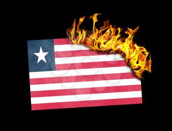 Flag burning - concept of war or crisis - Liberia