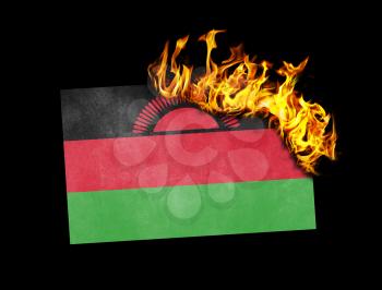 Flag burning - concept of war or crisis - Malawi