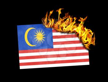 Flag burning - concept of war or crisis - Malaysia