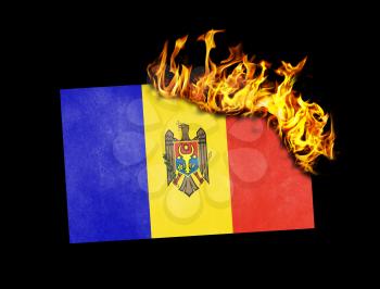 Flag burning - concept of war or crisis - Moldova