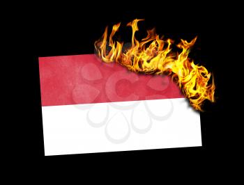Flag burning - concept of war or crisis - Monaco