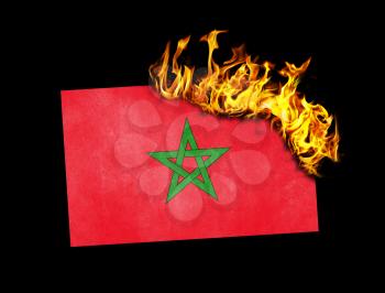Flag burning - concept of war or crisis - Morocco