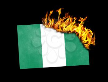 Flag burning - concept of war or crisis - Nigeria