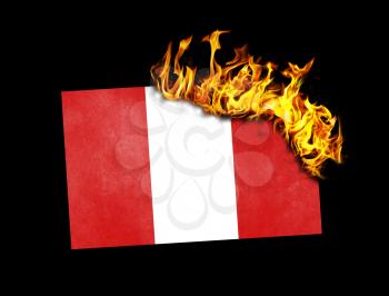 Flag burning - concept of war or crisis - Peru