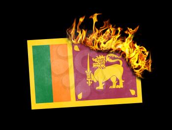 Flag burning - concept of war or crisis - Sri Lanka