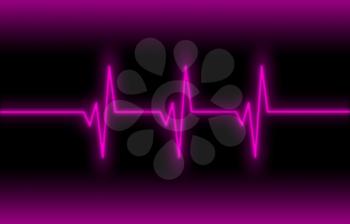 Electrocardiogram - Concept of healthcare, heartbeat shown on monitor - pink
