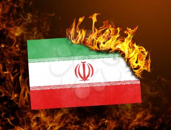 Flag burning - concept of war or crisis - Iran