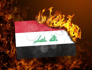 Flag burning - concept of war or crisis - Iraq