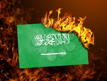 Flag burning - concept of war or crisis - Saudi Arabia