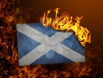 Flag burning - concept of war or crisis - Scotland