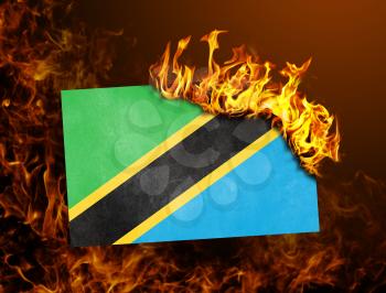 Flag burning - concept of war or crisis - Tanzania