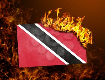Flag burning - concept of war or crisis - Trinidad and Tobago