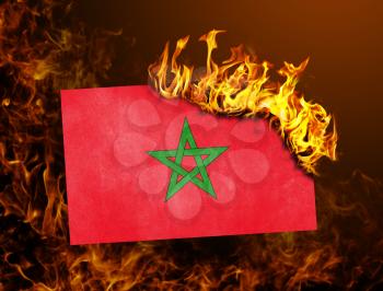 Flag burning - concept of war or crisis - Morocco