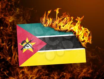 Flag burning - concept of war or crisis - Mozambique