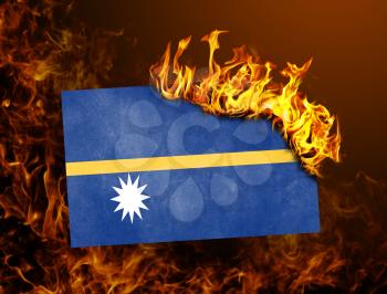 Flag burning - concept of war or crisis - Nauru