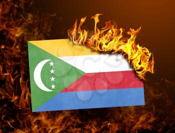 Flag burning - concept of war or crisis - Comoros