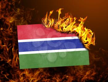 Flag burning - concept of war or crisis - Gambia