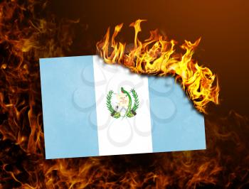 Flag burning - concept of war or crisis - Guatemala