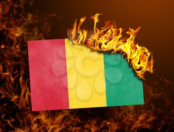 Flag burning - concept of war or crisis - Guinea