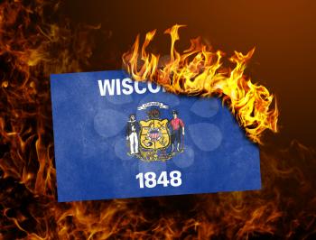 Flag burning - concept of war or crisis - Wisconsin