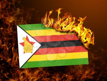 Flag burning - concept of war or crisis - Zimbabwe