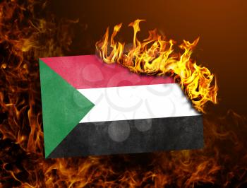 Flag burning - concept of war or crisis - Sudan
