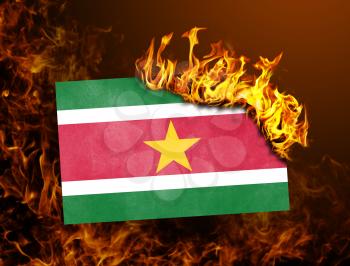 Flag burning - concept of war or crisis - Suriname