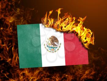 Flag burning - concept of war or crisis - Mexico