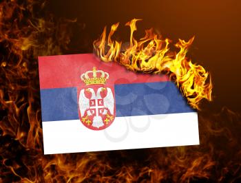 Flag burning - concept of war or crisis - Serbia