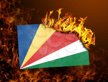Flag burning - concept of war or crisis - Seychelles