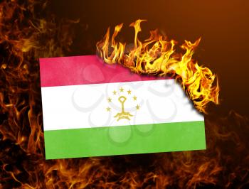 Flag burning - concept of war or crisis - Tajikistan
