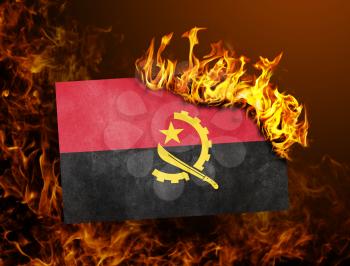 Flag burning - concept of war or crisis - Angola