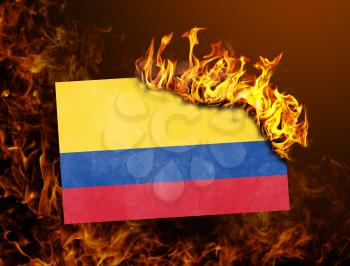 Flag burning - concept of war or crisis - Colombia