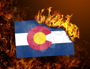 Flag burning - concept of war or crisis - Colorado