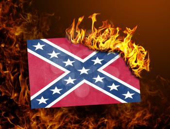 Flag burning - concept of war or crisis - Confederate flag