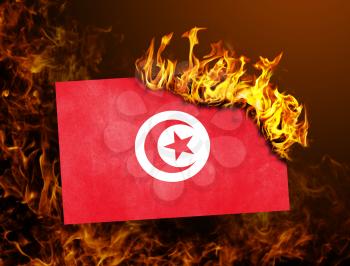 Flag burning - concept of war or crisis - Tunisia