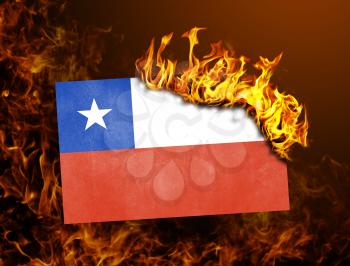 Flag burning - concept of war or crisis - Chile