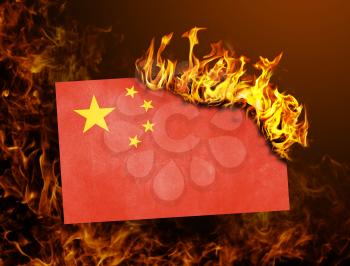 Flag burning - concept of war or crisis - China